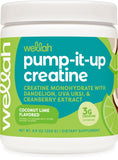 Wellah Creatine pour femmes - bouteille saveur coco-lime, goût agréable pour routine quotidienne.