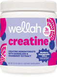 Wellah Creatine en flacon-poudre myrtille-grenade, soutien potentiel à l’endurance lors des entraînements