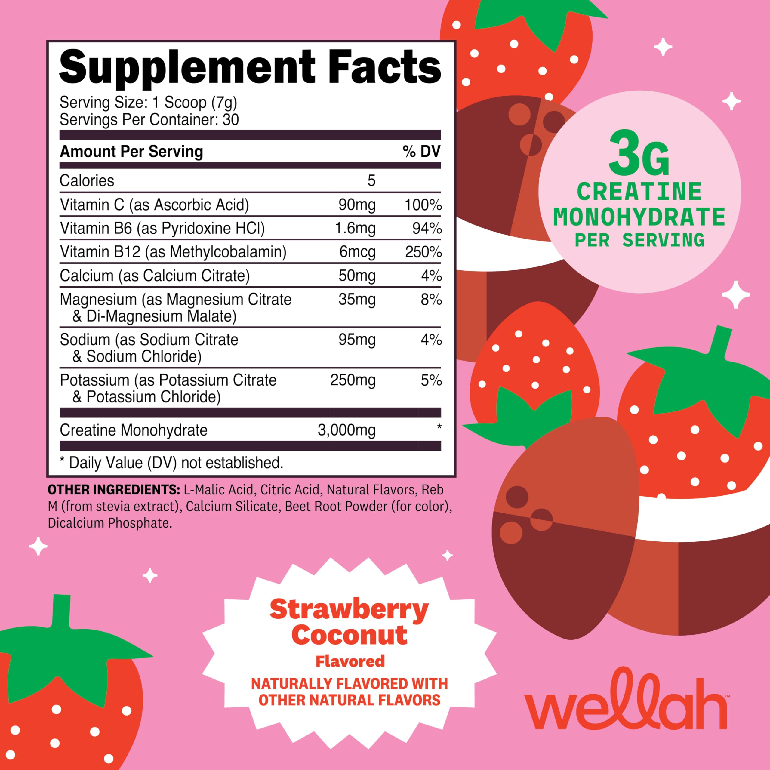 Wellah Créatine + Hydratation Poudre – doseur, dosage précis pour entraînements soutenus