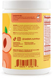 Poudre Wellah Créatine Hydration pêche-mangue, fine et facile à incorporer dans l'eau.