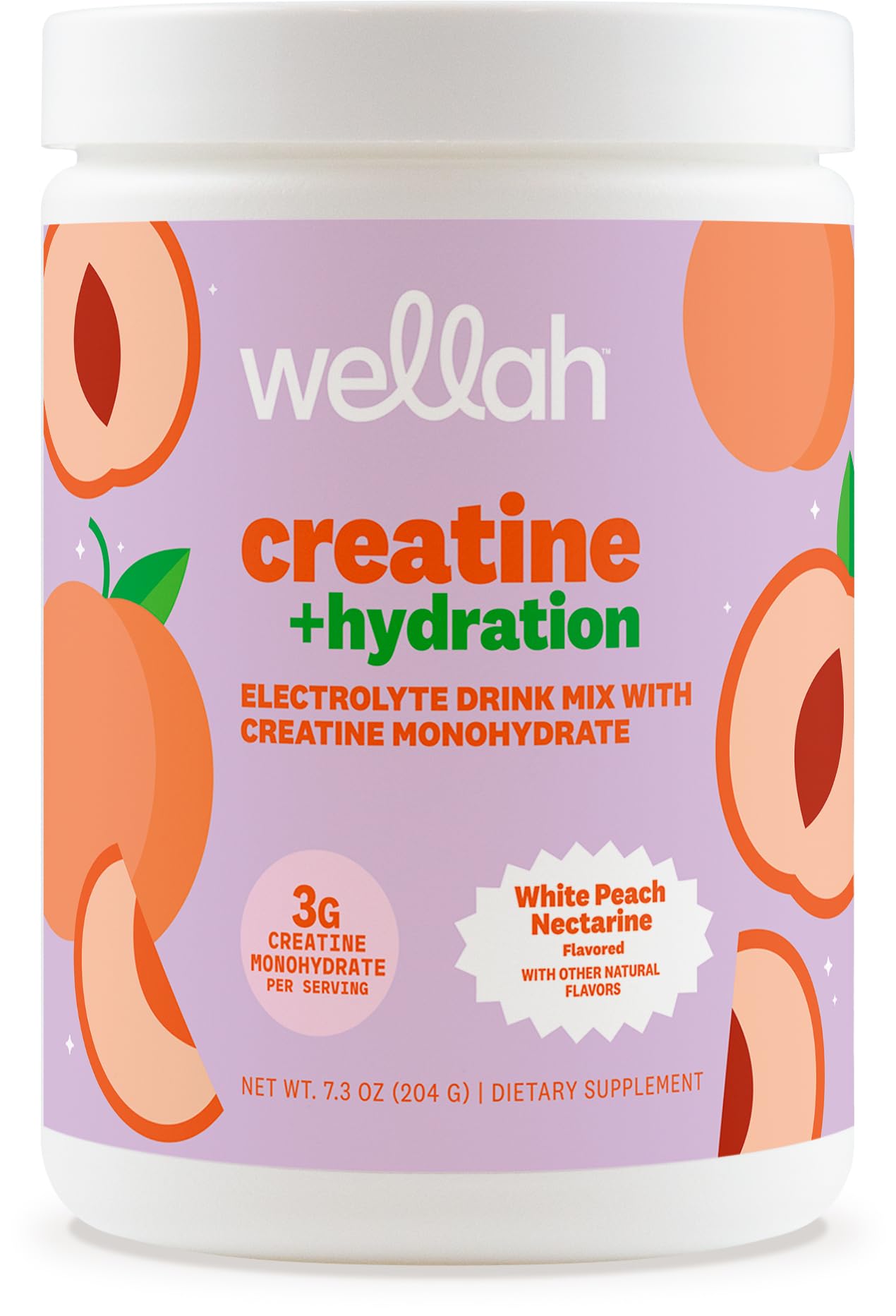 Wellah Creatine + Hydration: poudre saveur pêche nectarine, énergie et hydratation pendant l'entraînement