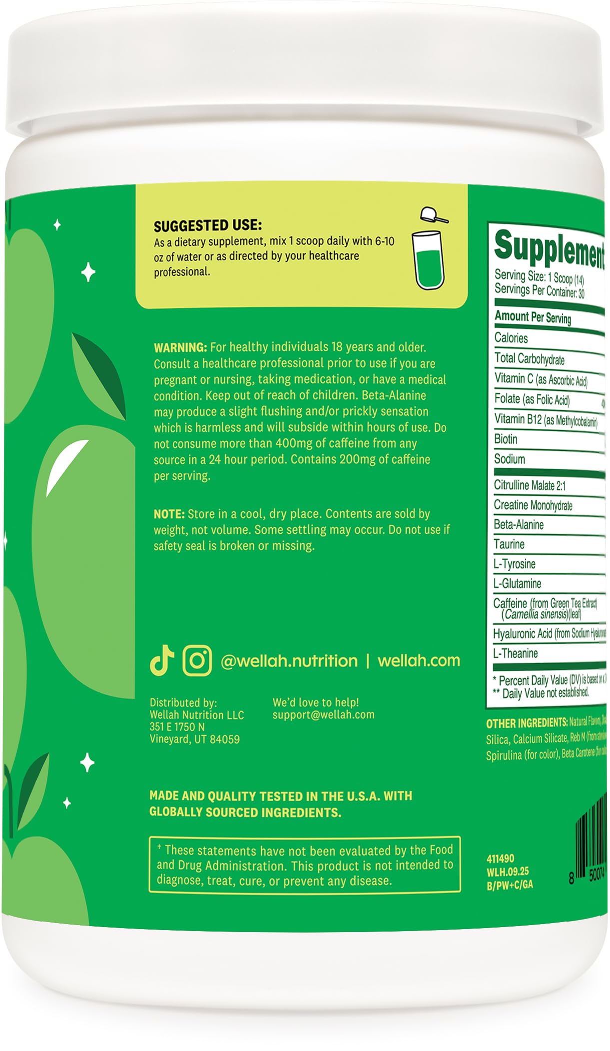 Wellah Créatine Monohydrate Dosage: soutien potentiel pour les efforts.