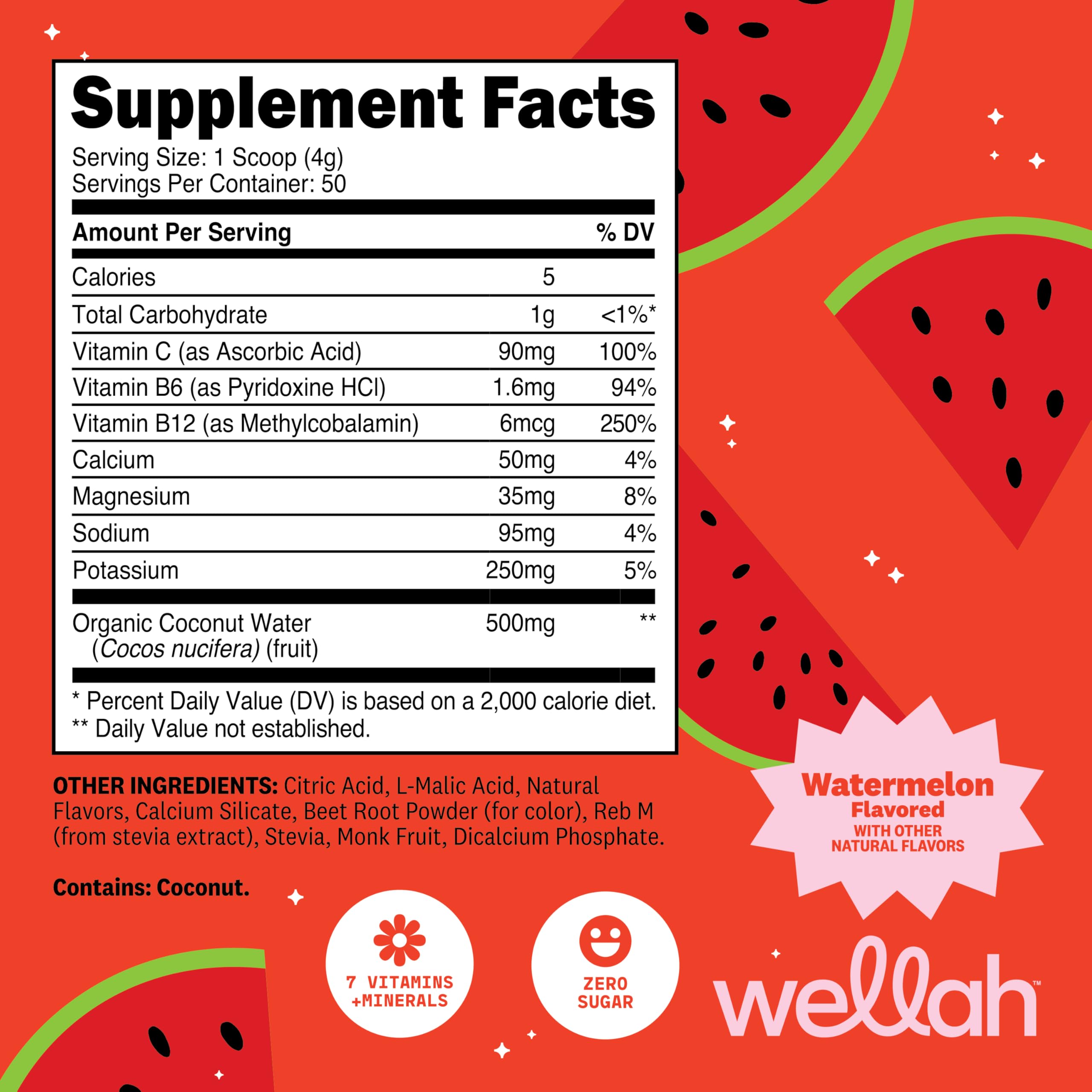 Wellah Electrolytes Poudre Pastèque — doseur facilitant la préparation rapide d'une boisson hydratante