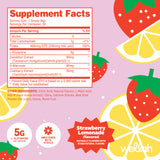 Étiquette Wellah L-Glutamine Fraise Citronnade sur le contenant de 50 portions.