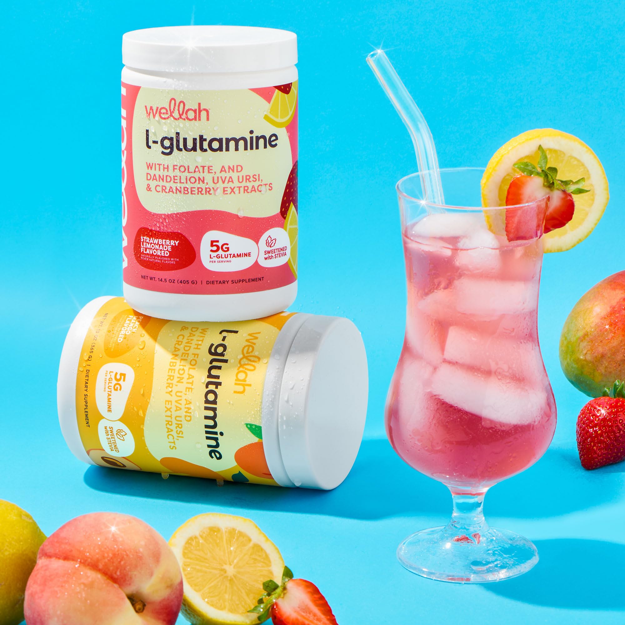 Coffret Wellah L-Glutamine Peach Mango avec 50 portions.
