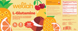 Portion Wellah L-Glutamine Poudre Punch Tropical, équilibre durable.