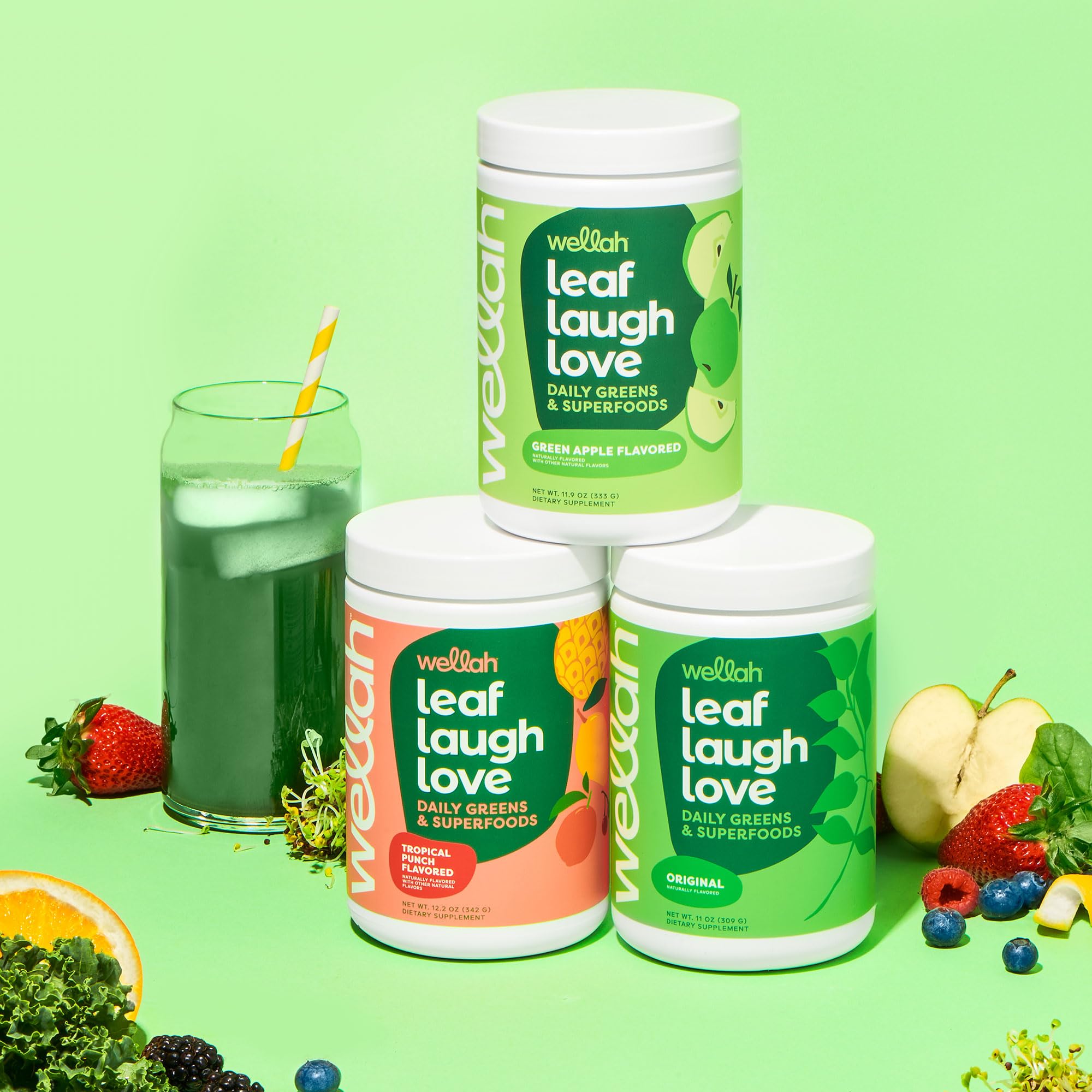 Wellah Leaf Laugh Love Poudre Verdure Pomme-Verte utile en cuisson et pâtisserie maison