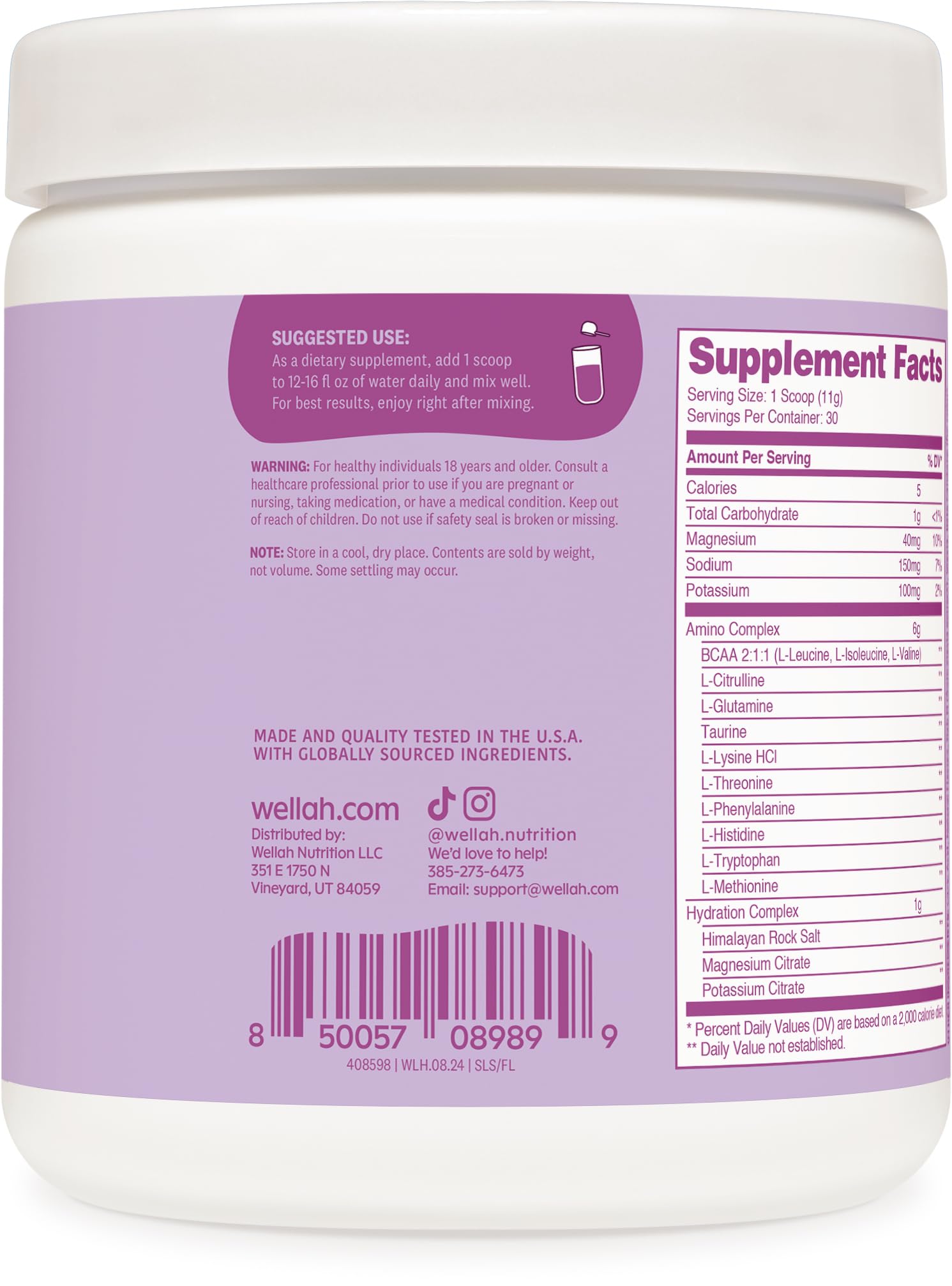 Texture des granules Wellah So Long Soreness BCAA pour une dissolution rapide.