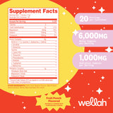 Verre d'eau avec Wellah BCAA saveur Fruit Punch prêt pour hydratation.
