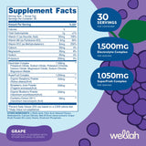 Wellah poudre-mesure électrolytes raisin; préparation rapide d’une boisson hydratante.