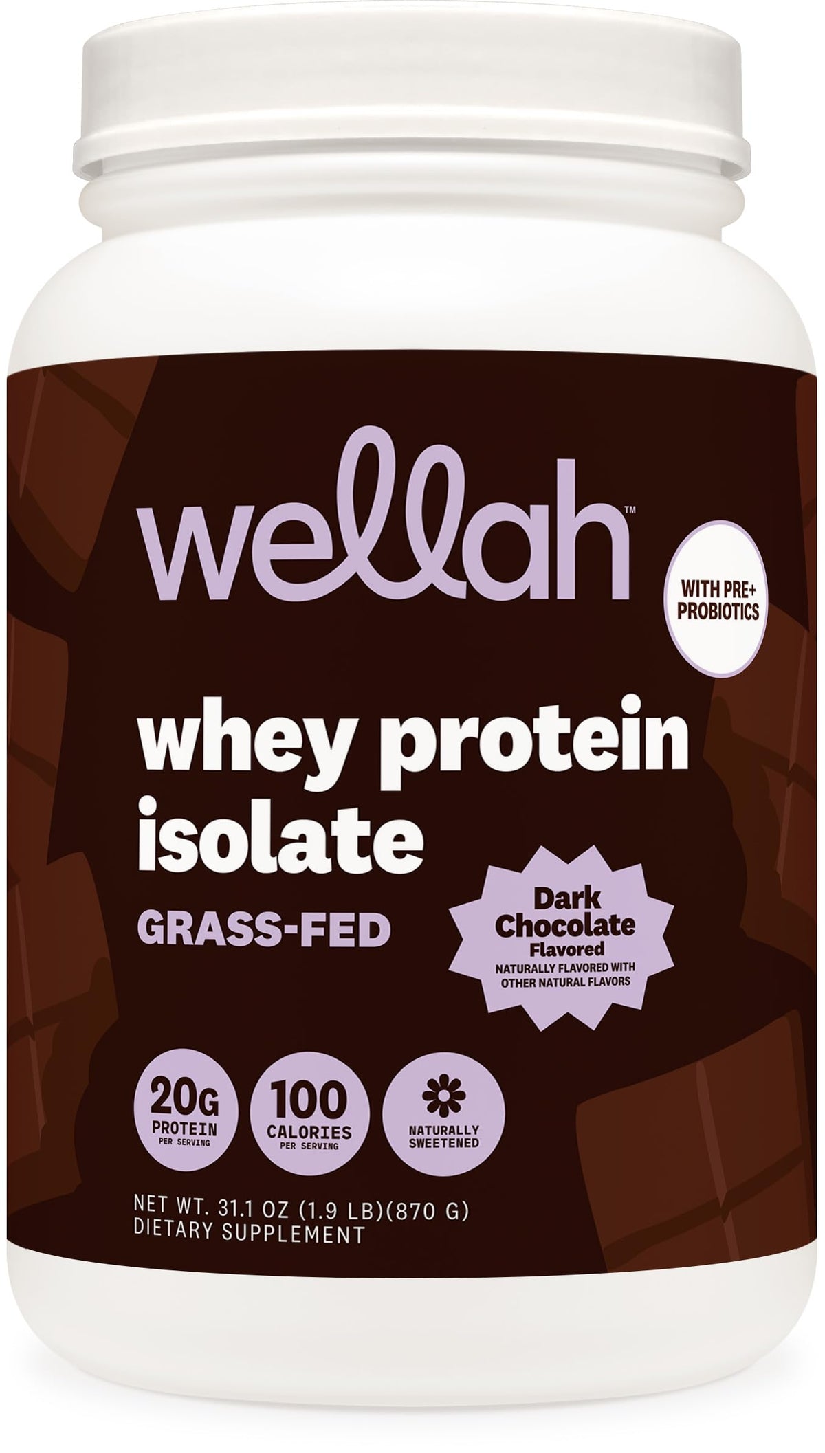 Wellah poudre whey isolate chocolat noir, énergie musculaire après l'entraînement
