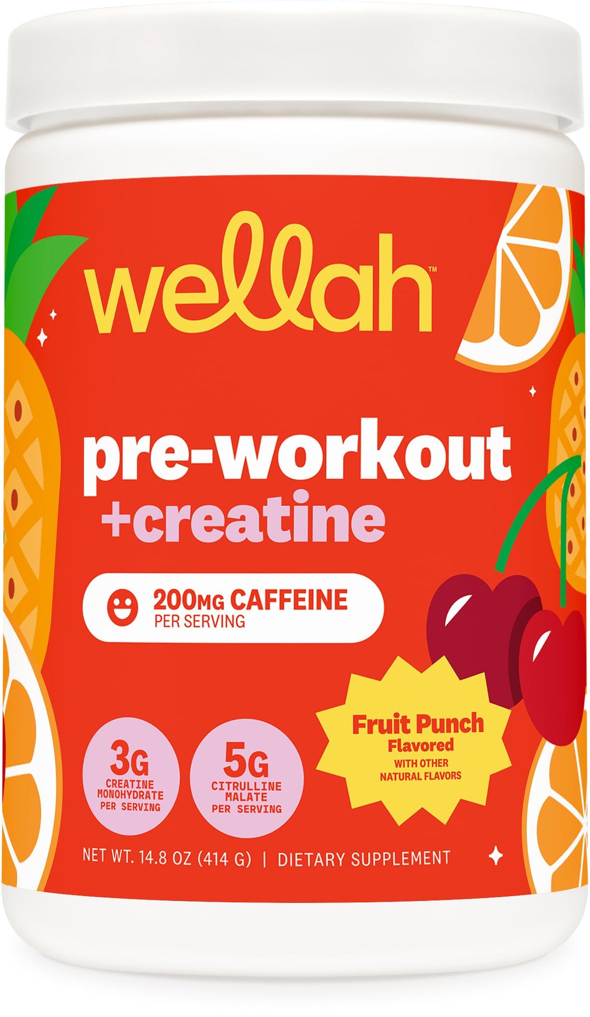 Bouteille Wellah Pré-Workout saveur fruits rouges prête pour l'entraînement
