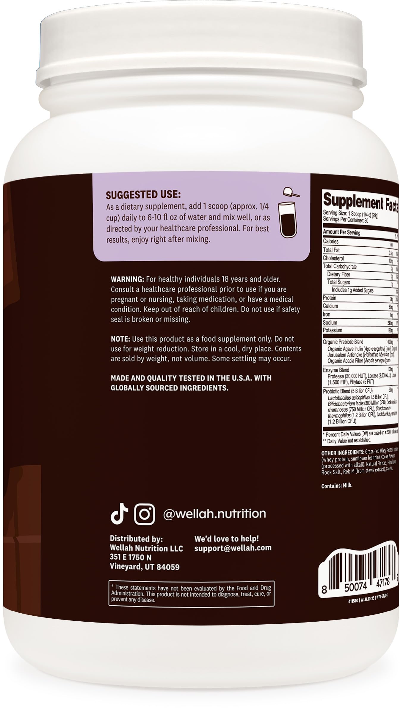 Prébiotiques et probiotiques Wellah, soutien digestion et bien-être intestinal