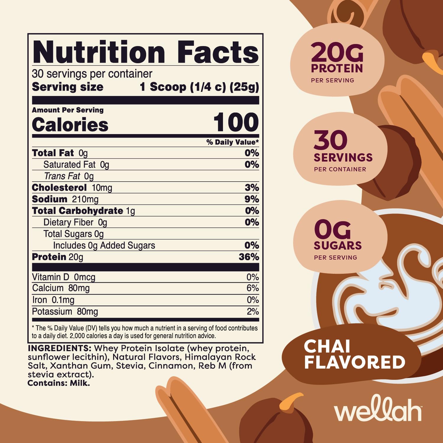 Wellah Protein Your Whey, doseur inclus, dose précise pour chaque shake post-entraînement.