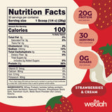 Wellah Protein Your Whey poudre isolat Fraise Crème prête à mélanger.