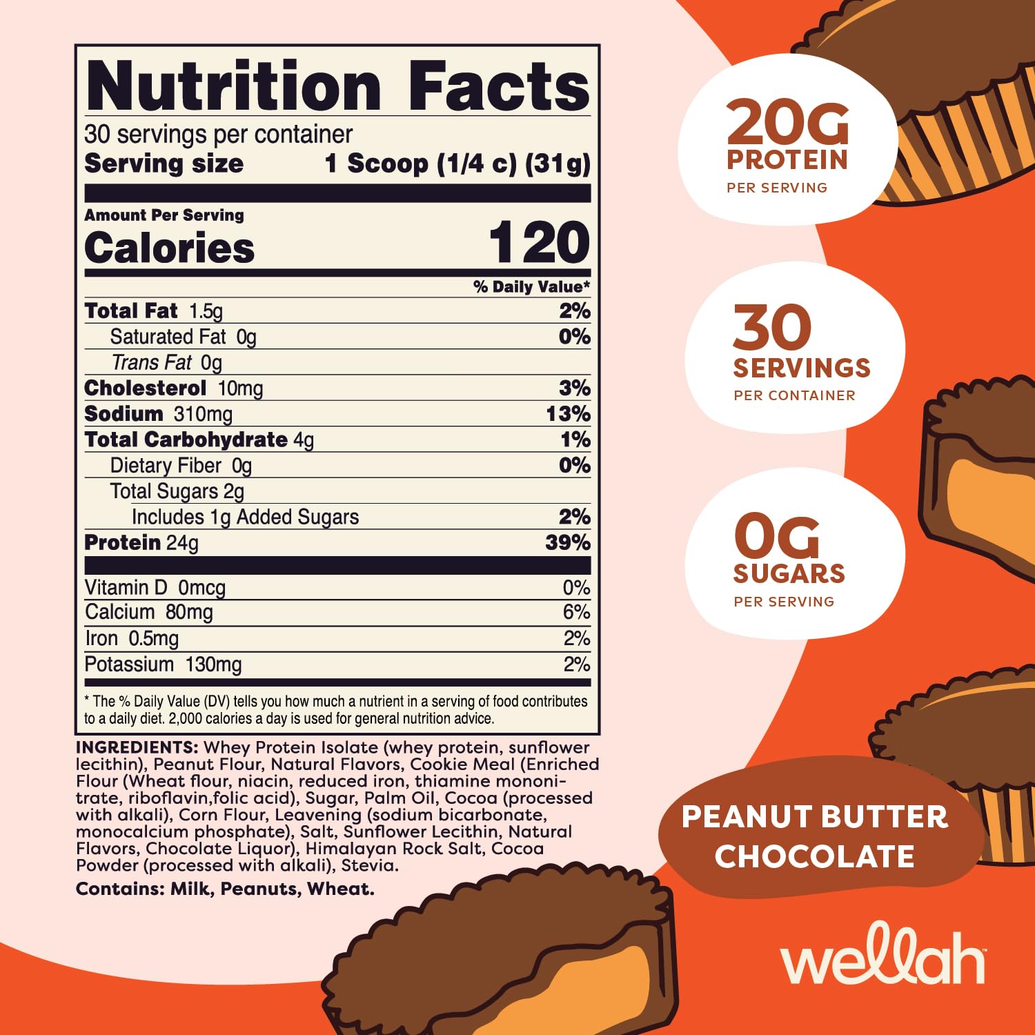 Wellah Protein Votre Whey : doseur intégré pour un dosage précis.