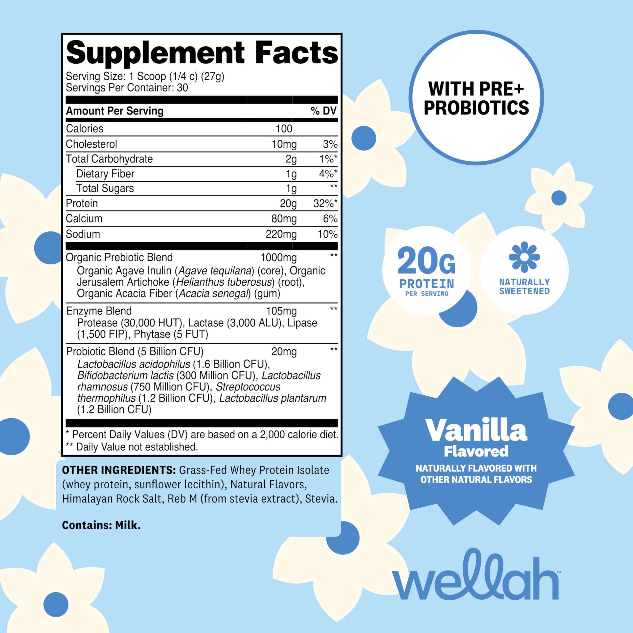 Wellah Whey Vanille – boisson veloutée idéale pour un apport protéique rapide.