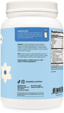 Étiquette Wellah Whey Vanille montrant prébiotiques et probiotiques pour digestion équilibrée.