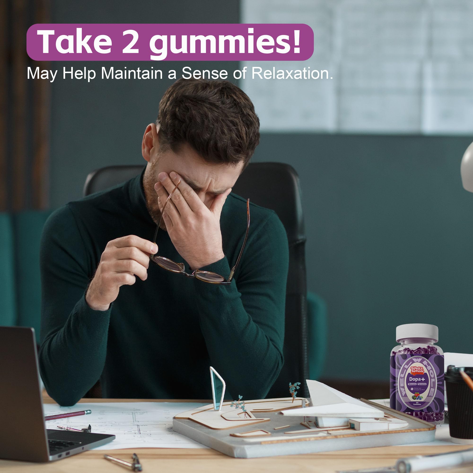 Well&Whole Dopamine Gummies Ashwagandha, relaxation et équilibre émotionnel possibles