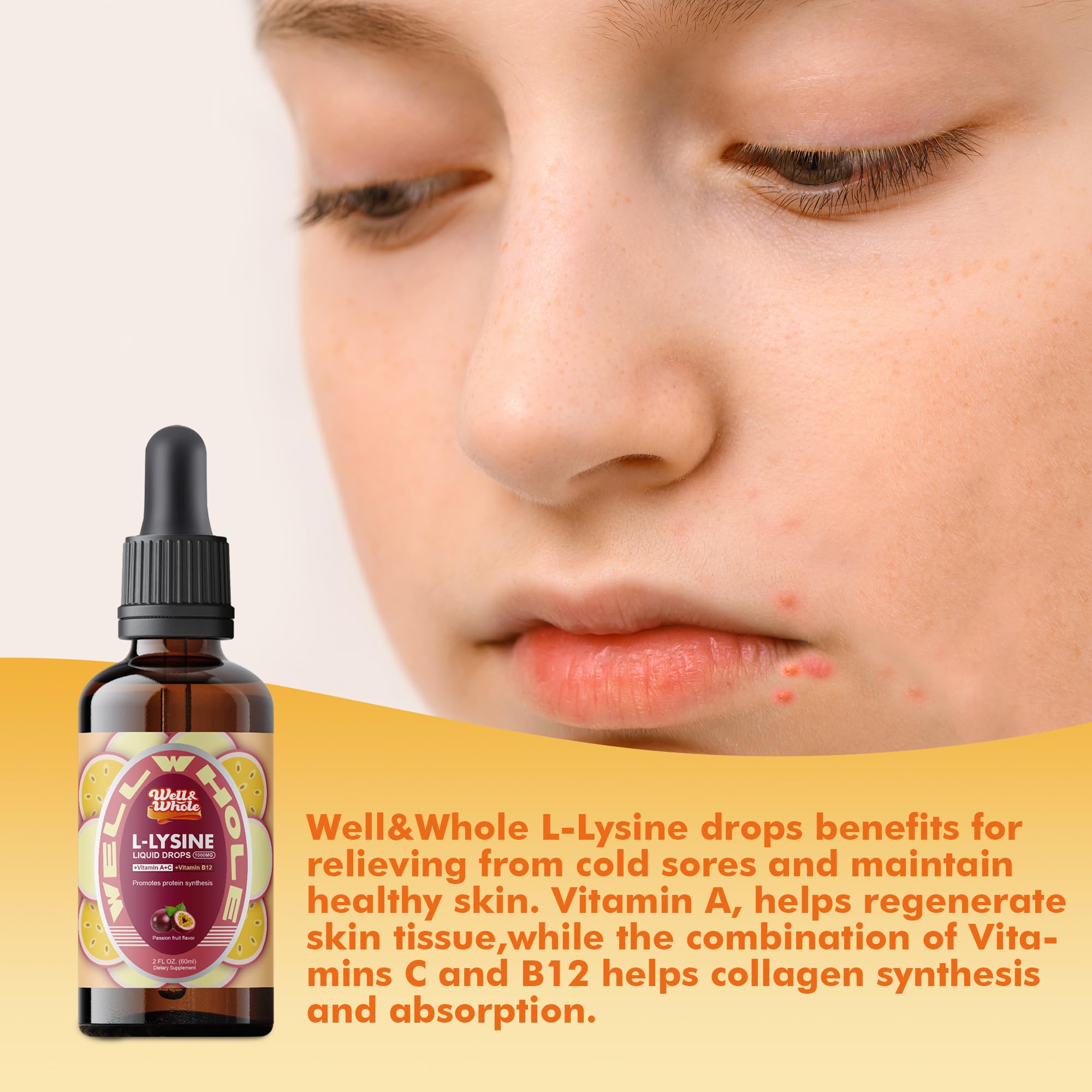 Well&Whole L-Lysine liquide, soutien immunitaire potentiel