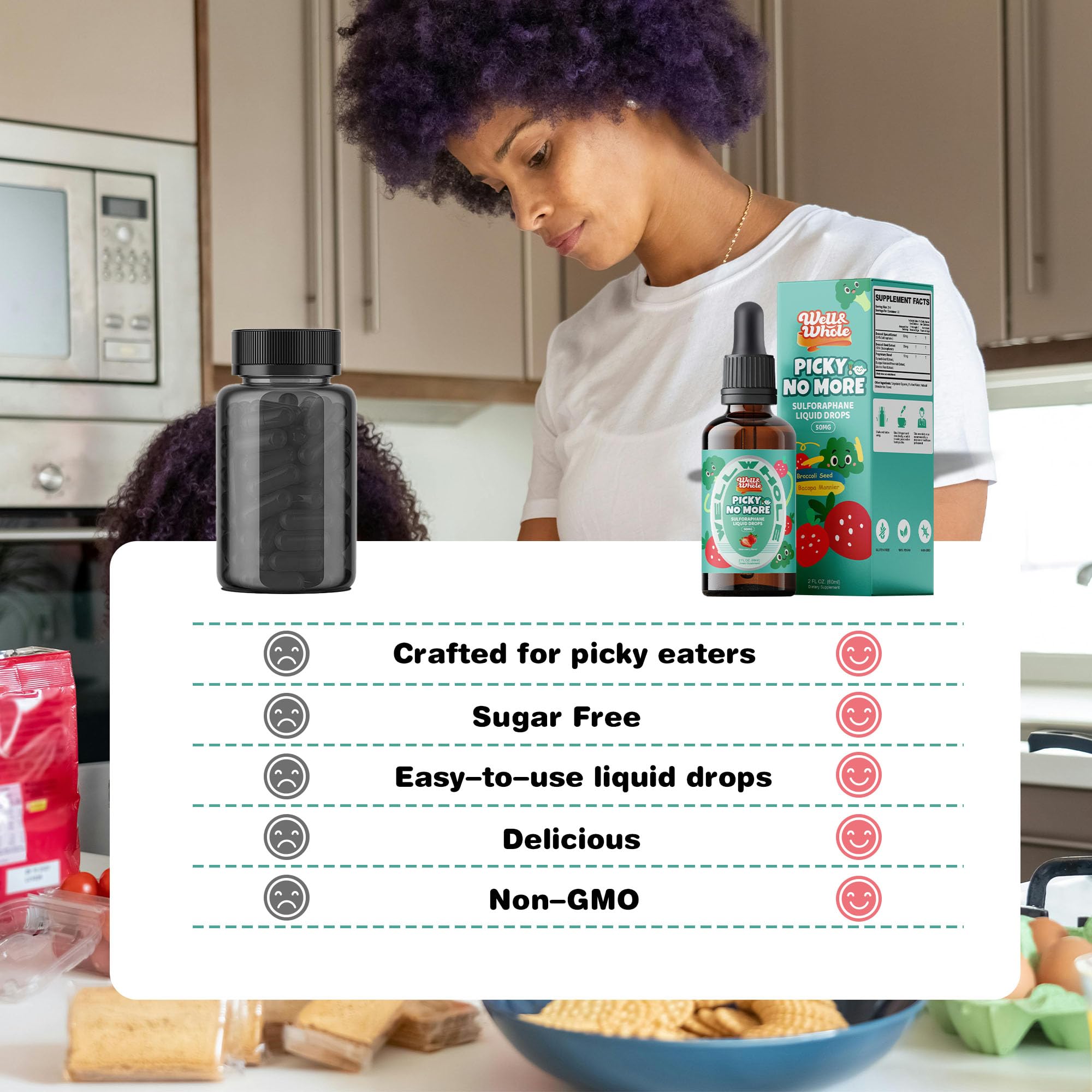 Utilisation quotidienne Well&Whole, enfant boit facilement dans sa boisson préférée
