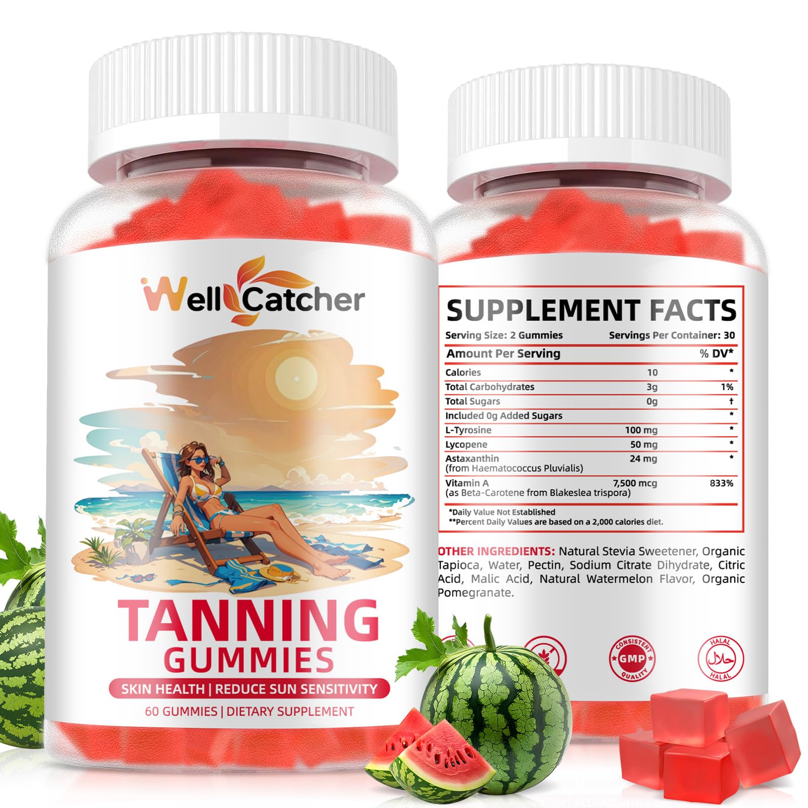Wellcatcher gommes bronzage emballage recto, accès rapide à votre routine bronzage.