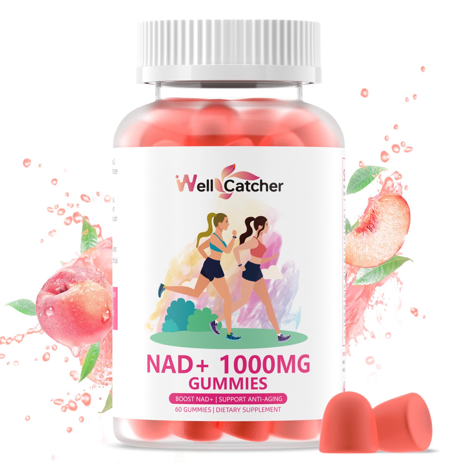 Wellcatcher NAD Plus Gummies utilisation suggérée: prise pratique sans eau dans la routine.