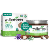 Wellements baume apaisant pour bébé, application sur poitrine et pieds pour le confort.