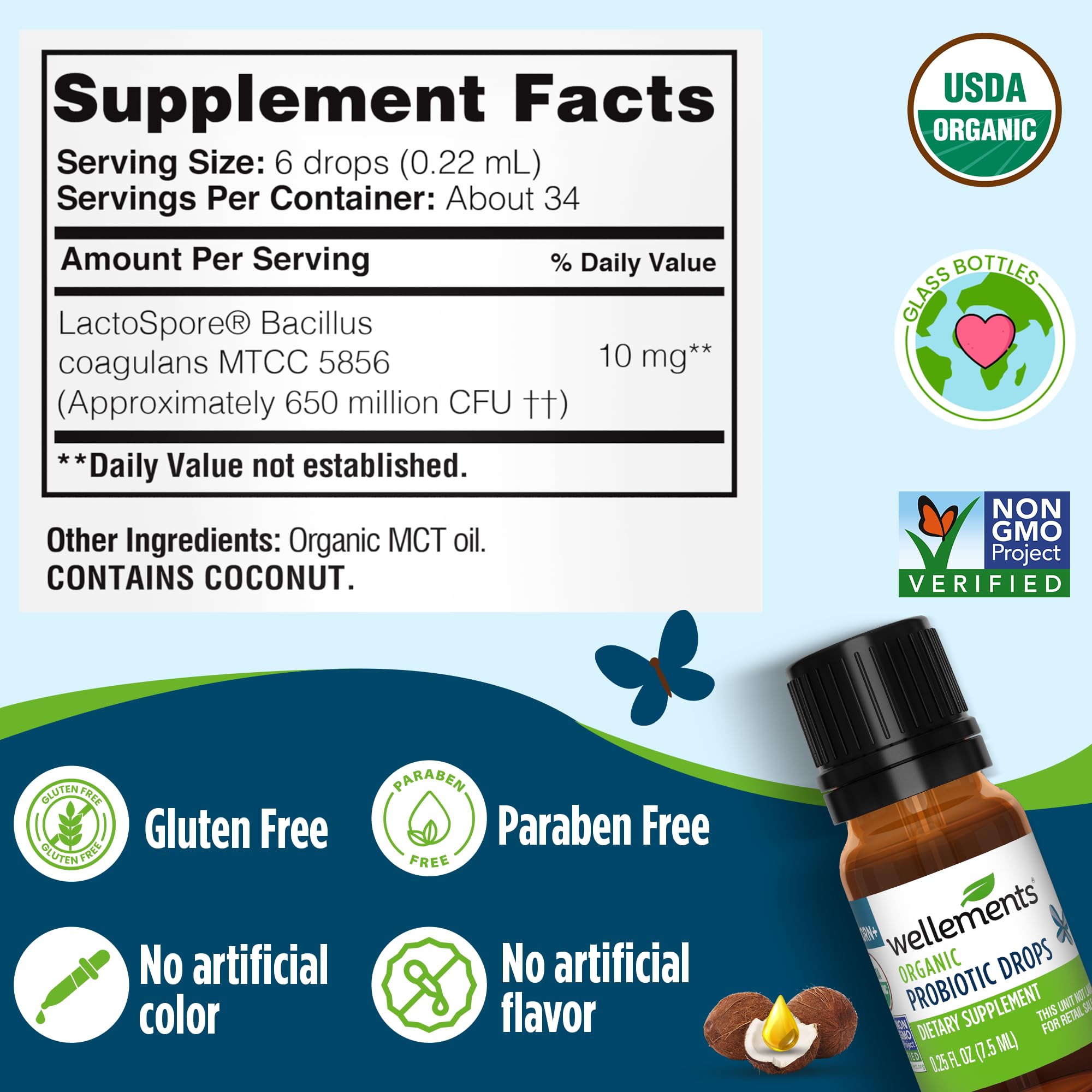 Wellements Probiotique Bébé - dosage simple sur biberon ou lait.