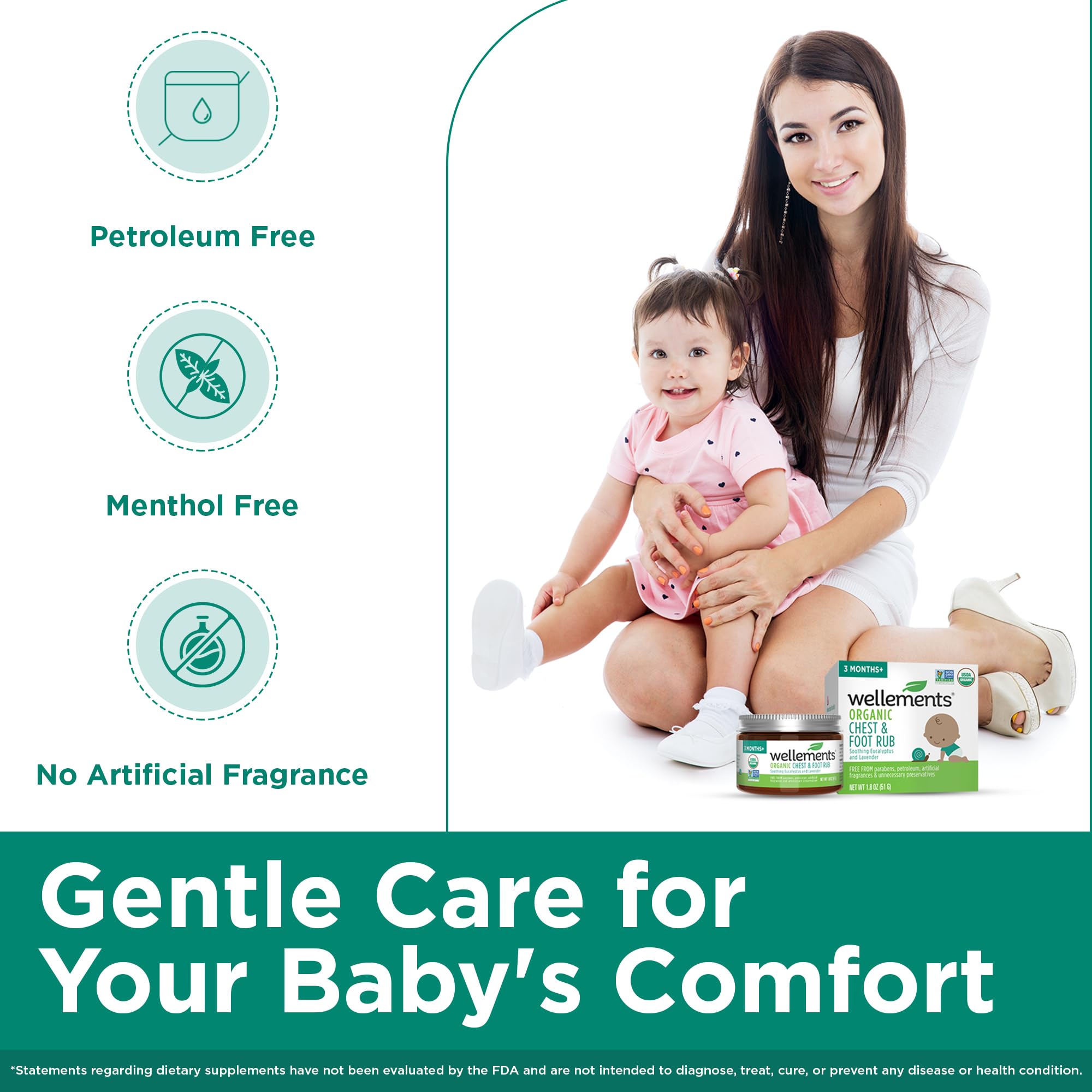 Wellements congestion bébé avec eucalyptus et lavande, offre une respiration plus calme potentielle.