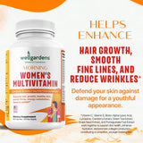 Wellgardens capsules vitamines femmes: formule complète pour peau radieuse et ongles forts.