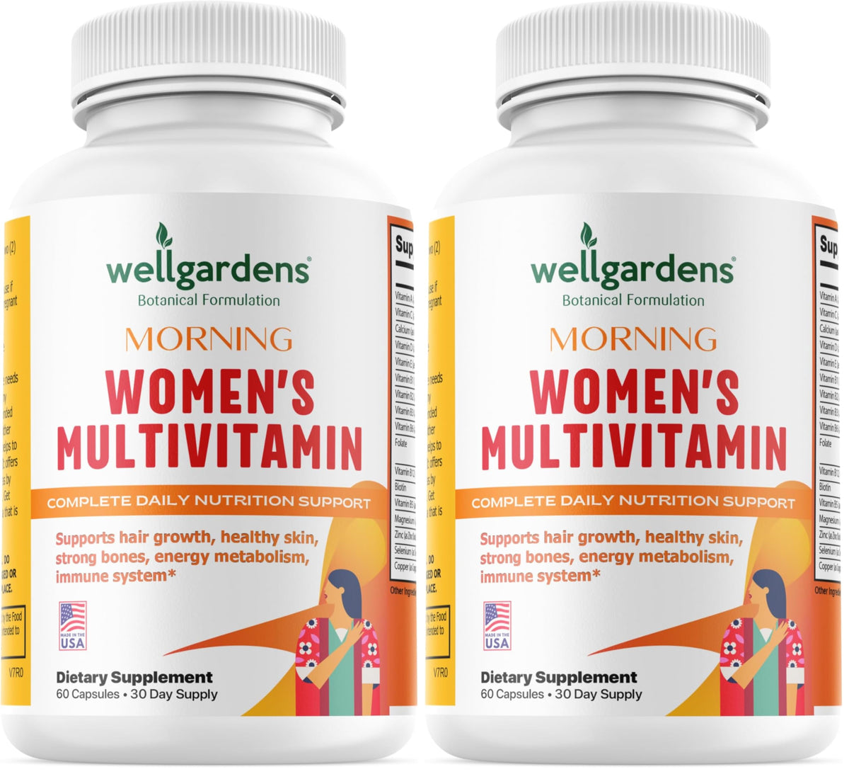 Wellgardens pack deux boîtes: soutien énergétique quotidien et croissance capillaire.