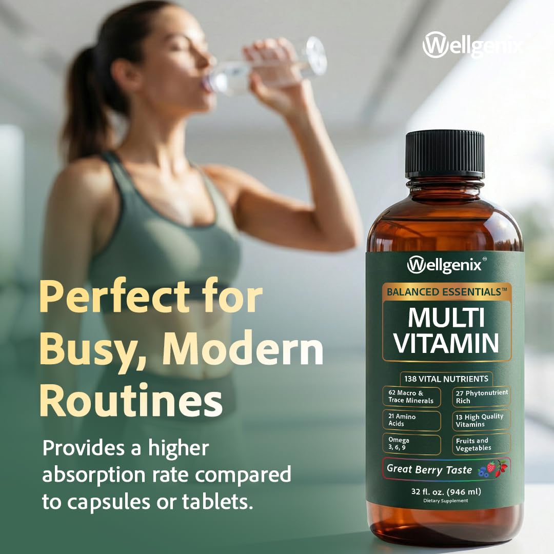 Wellgenix Balanced Essentials – tableau nutriments offrant un éventail de nutriments essentiels.
