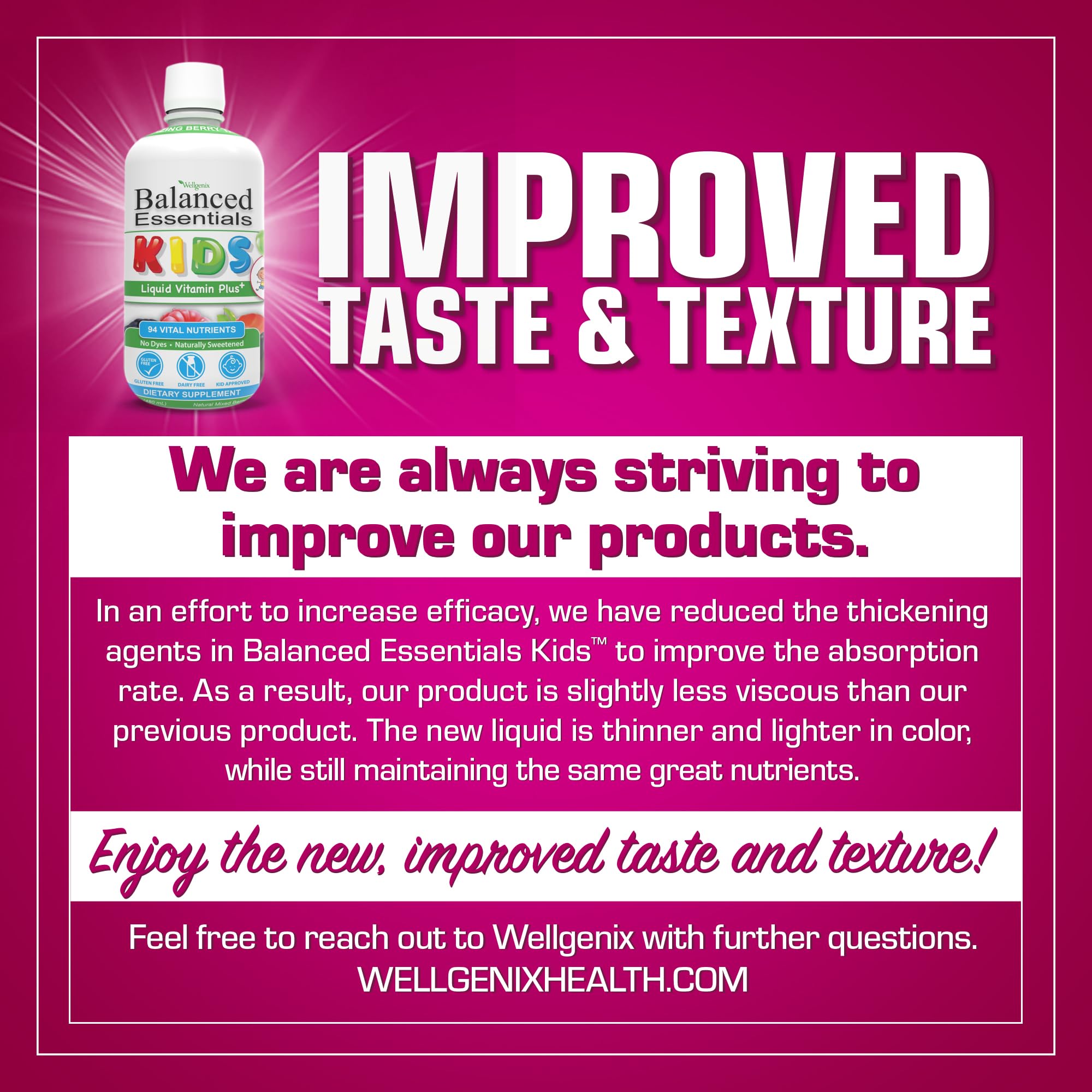 Emballage contenant deux bouteilles Wellgenix Balanced Essentials Enfants pour la routine familiale.