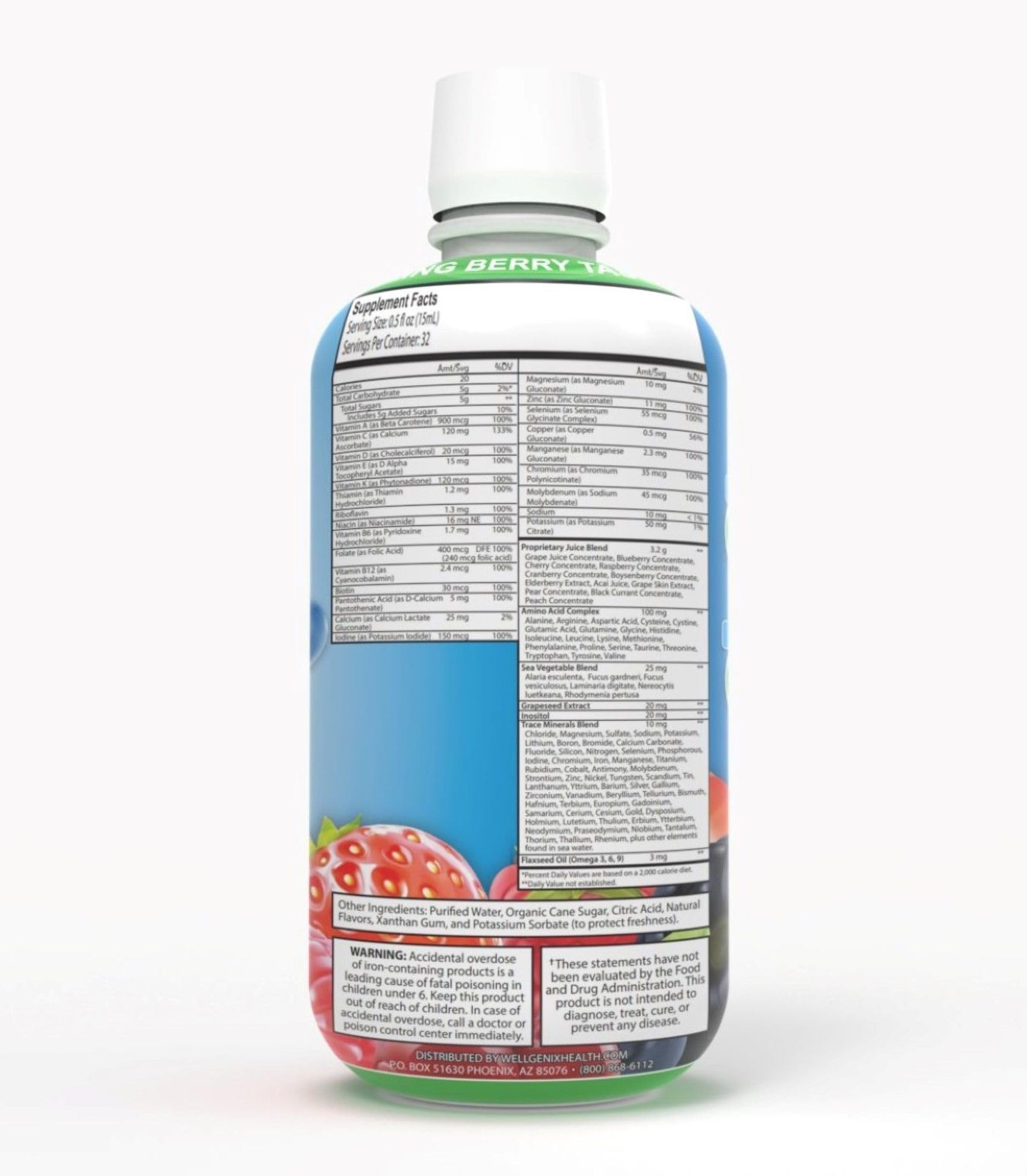 Format 473 ml de Wellgenix Balanced Essentials Enfants, pratique pour les repas et goûters.