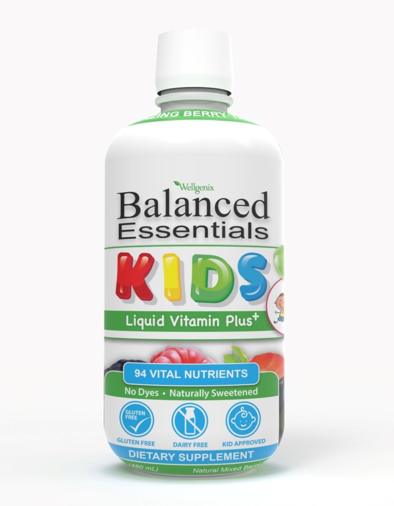 Texture liquide fluide de Wellgenix Balanced Essentials Enfants.