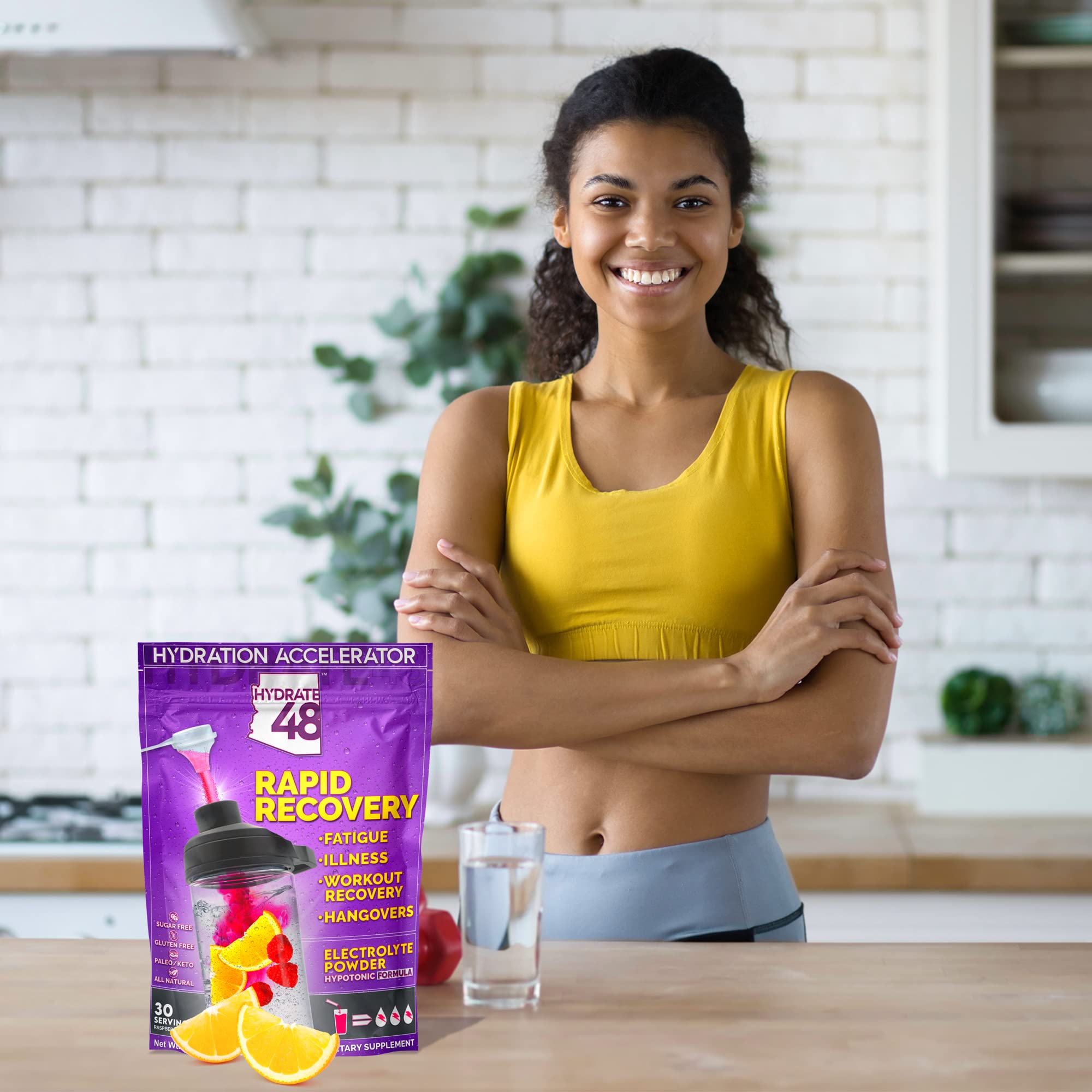 Wellgenix Hydrate48 emballage sans sucre: compatible keto et paleo.