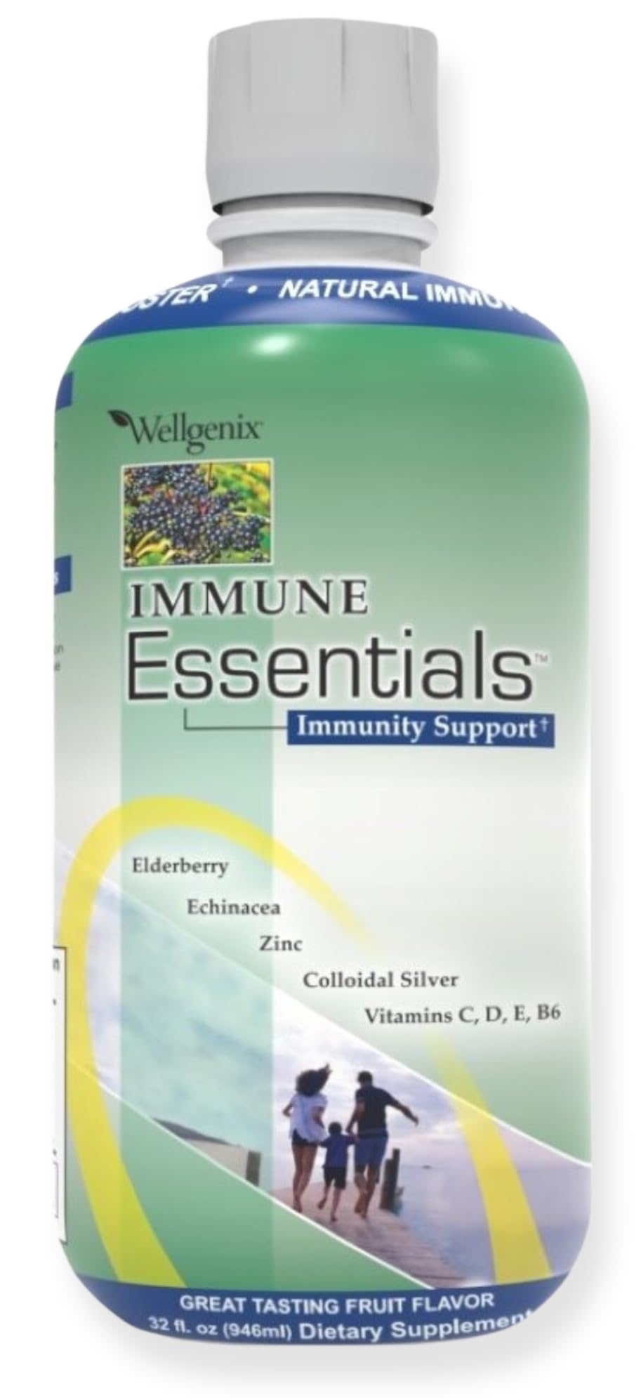 Wellgenix Immunité Essentiels en flacon: pratique pour une routine quotidienne.