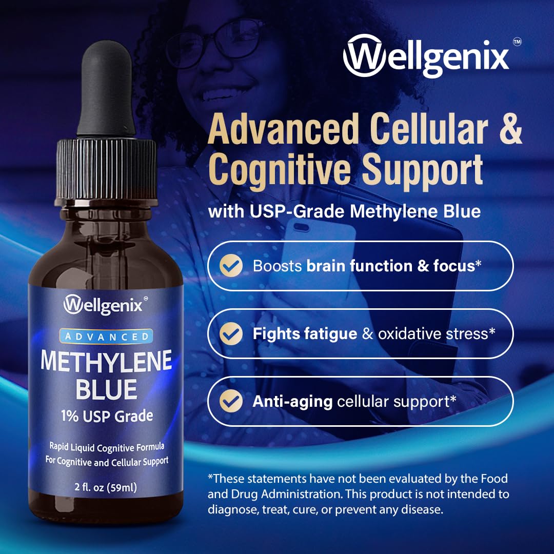 Wellgenix Gouttes Bleu de Méthylène : dosage précis grâce à la pipette-verre
