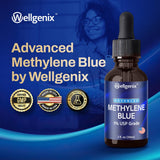 Wellgenix Gouttes Bleu de Méthylène : étiquette lisible et pureté sans formaldéhyde