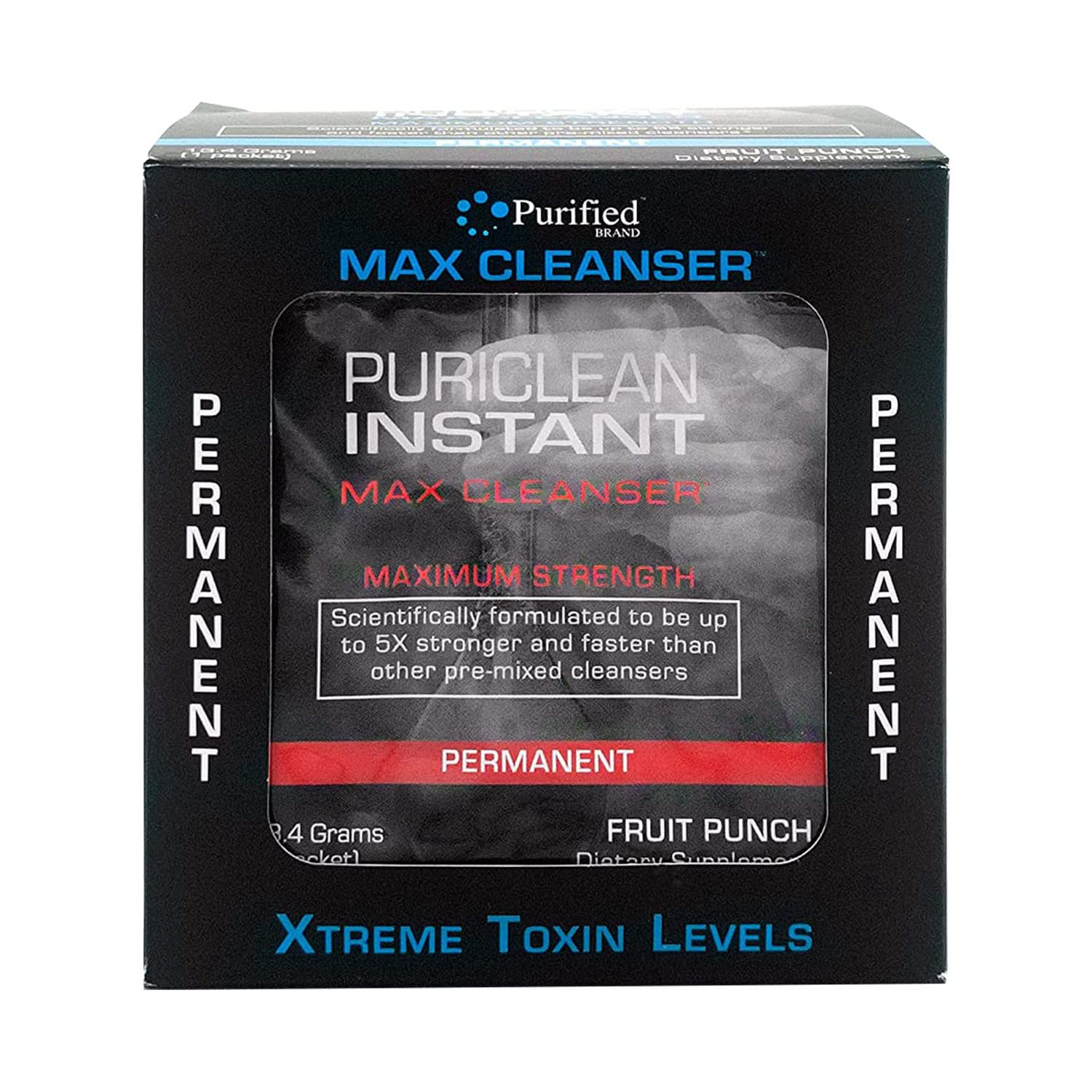 Puriclean Wellgenix en poudre fruit punch prête à être mélangée pour detox
