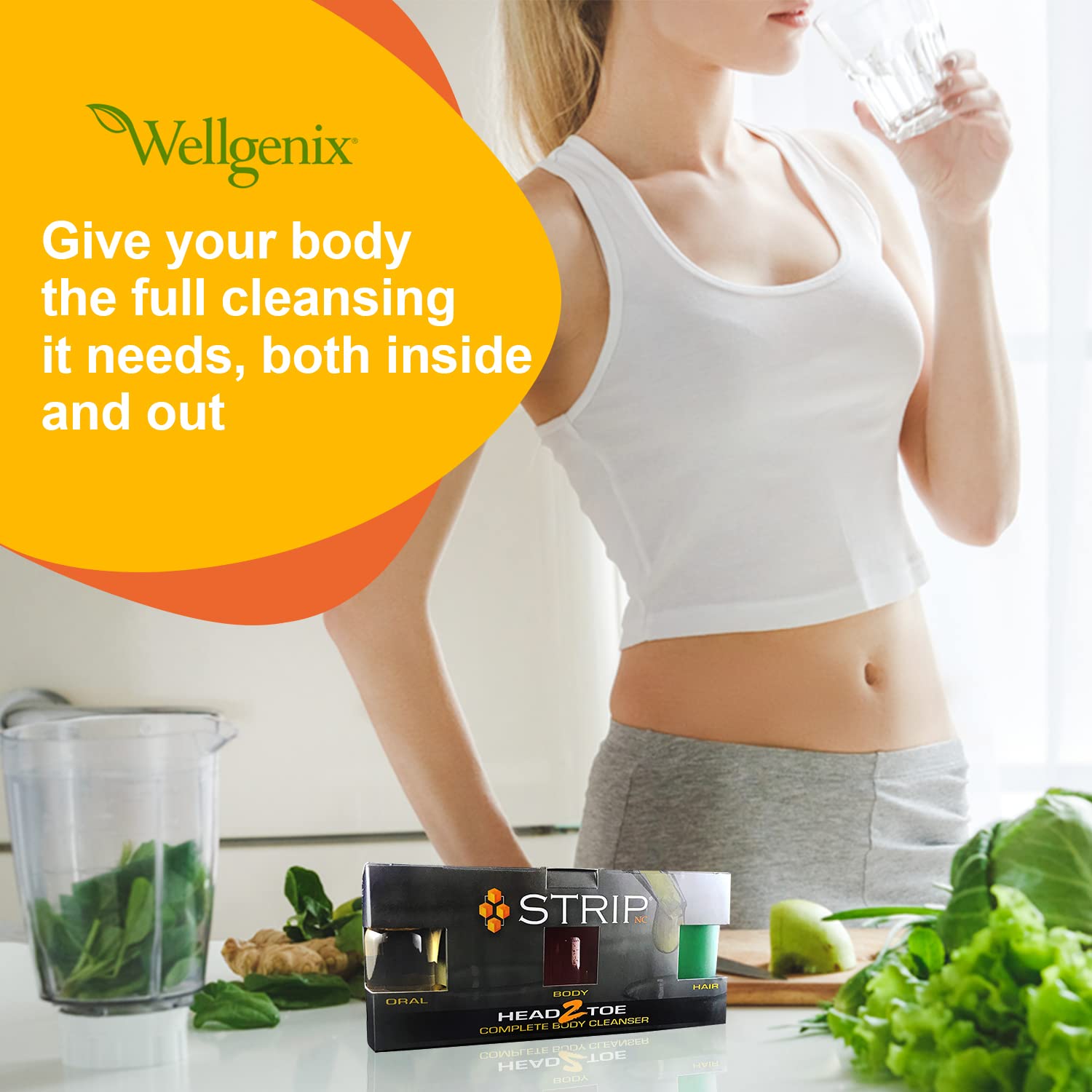 Wellgenix Strip Head 2 Toe – système 4 phases pour une détox complète.