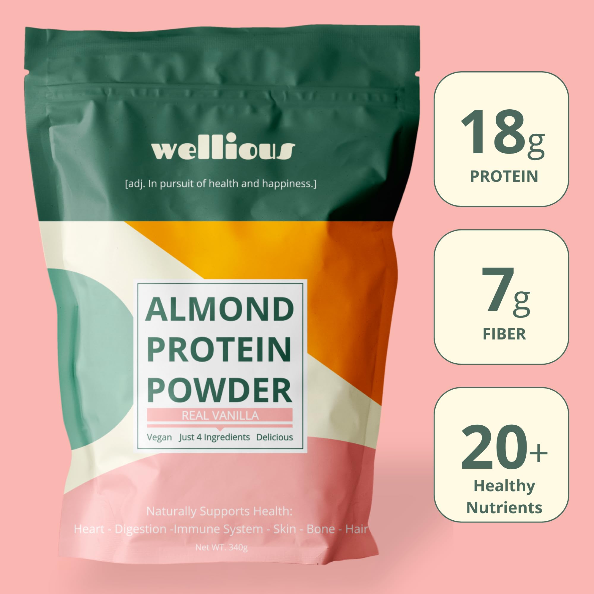 Wellious mélange smoothie vanille, texture lisse prête à boire.