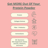 Wellious protéine d'amande et pois chiche visibles pour une nutrition pure.