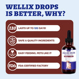 Wellix fer liquide chien – gouttes faciles à intégrer au repas quotidien.