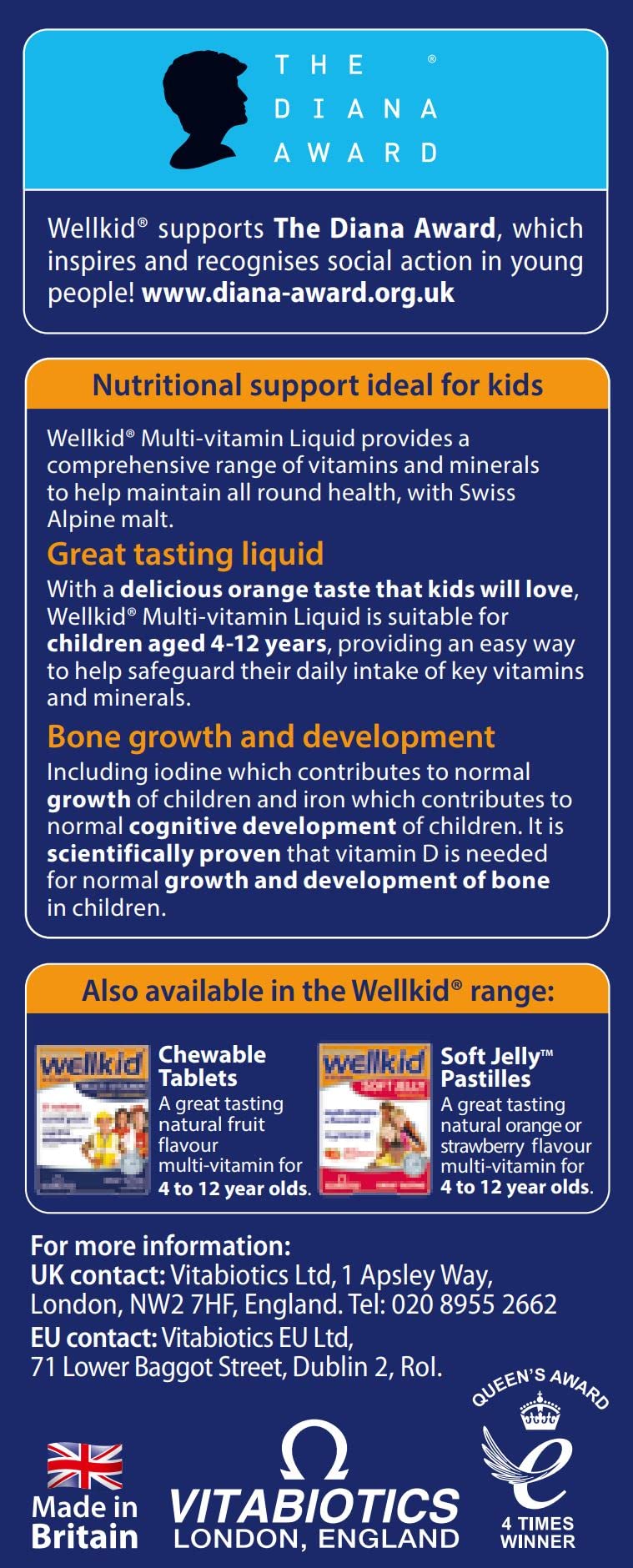 Wellkid Liquide Multi-Vitamines – formulation basée sur la recherche, nutriments optimisés.
