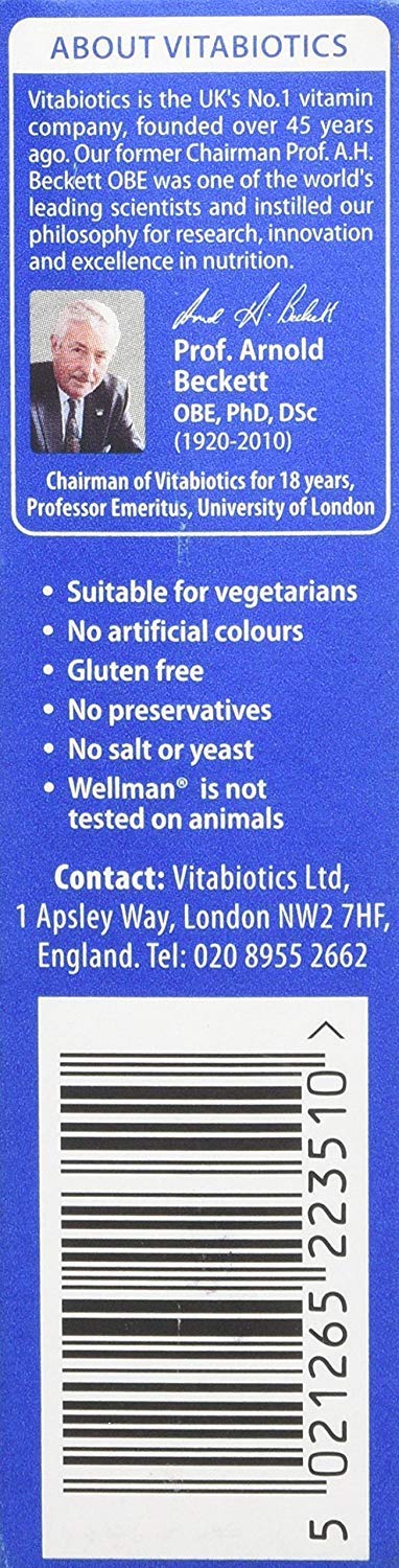 Tableau nutritionnel Wellman 50+ utile pour planifier l'apport.