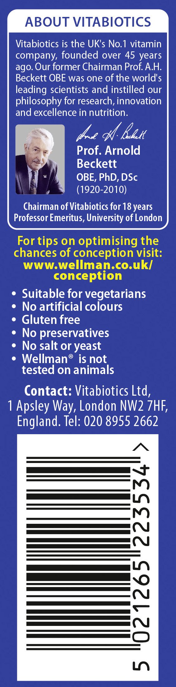 Wellman Conception – capsules visibles, pratique à prendre.