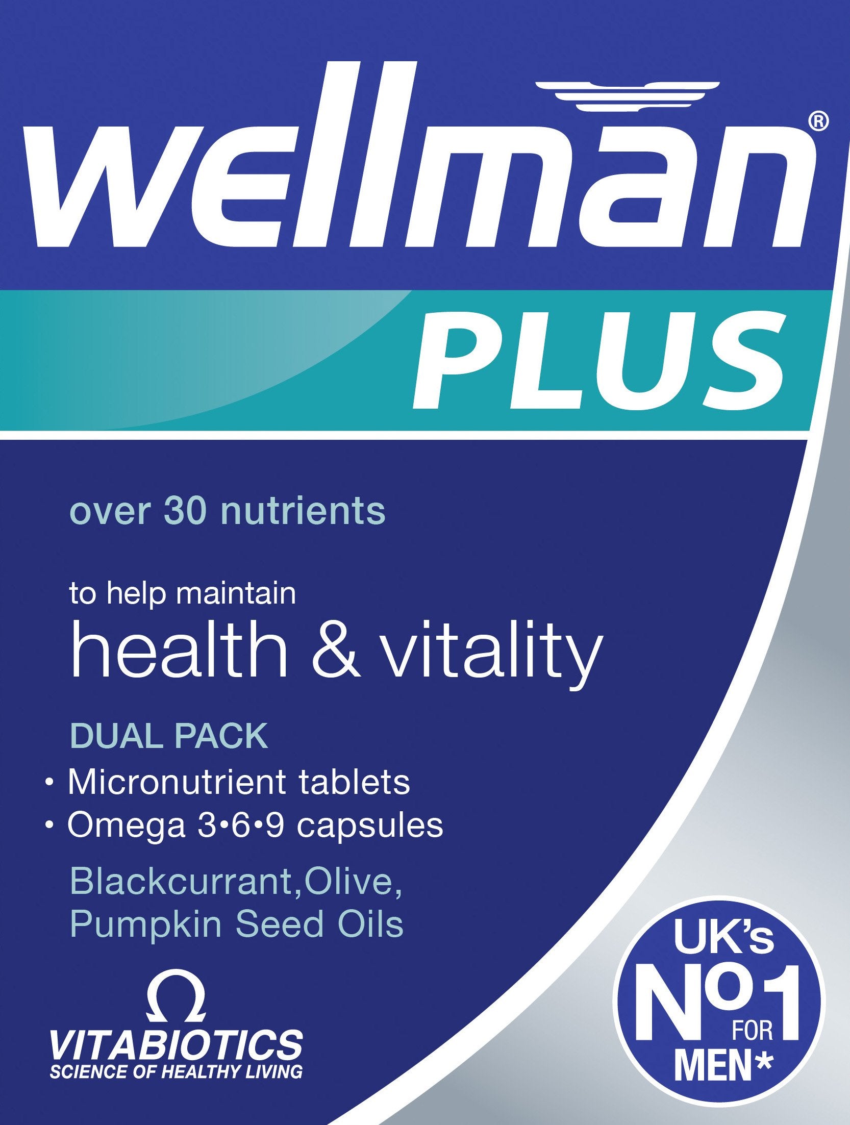 Wellman Plus – paquet double, tablettes et capsules pour énergie quotidienne.