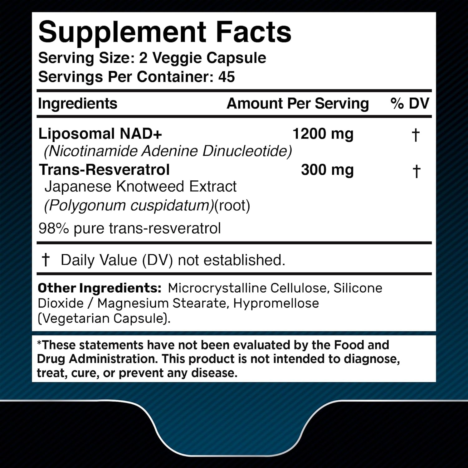 Wellness LabsRx NAD liposomale – emballage clair, sans gluten et sans OGM.